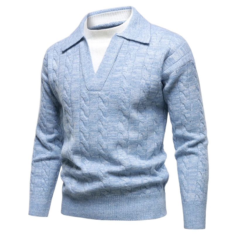 British Style Henry V-Neck Swe - Wool Blend Coat ulasan dan harga