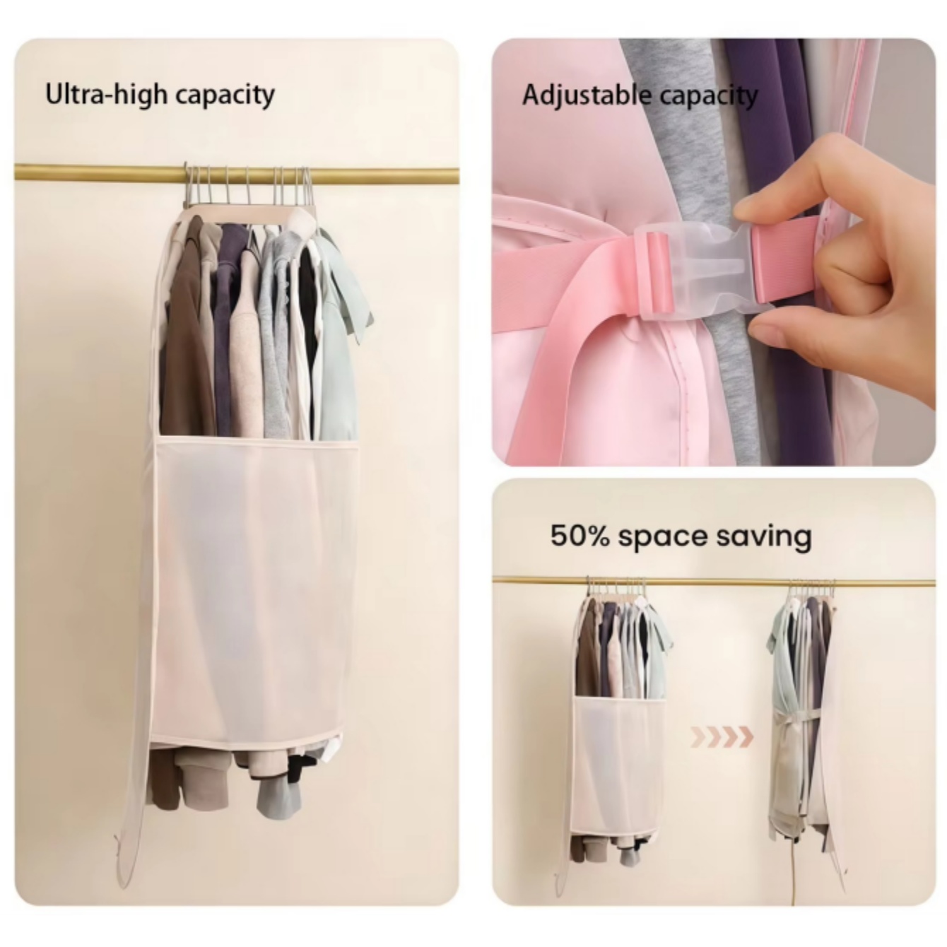 Wardrobe Compression Hanging B - Winter Clothing Organizer ulasan dan harga