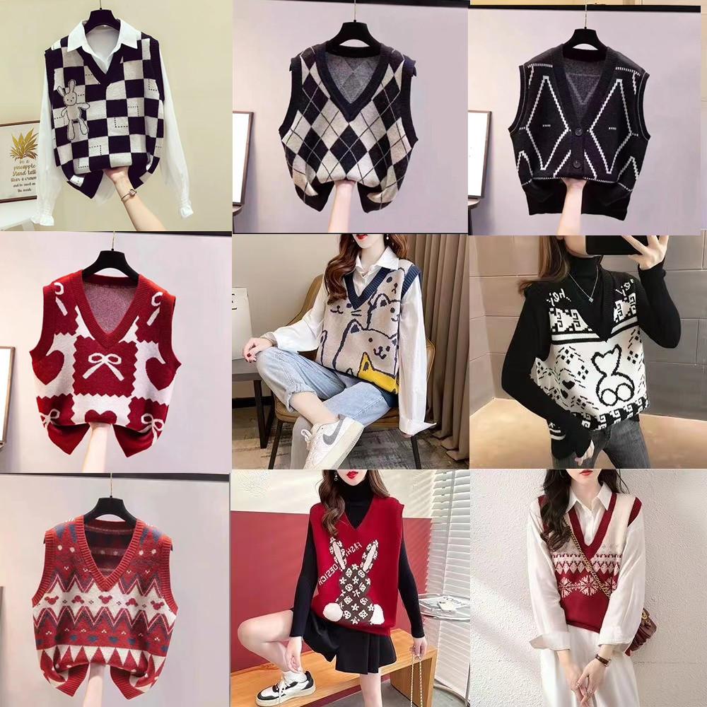 Brand Women's Knitted Vest Tan - Winter Clothing Label ulasan dan harga