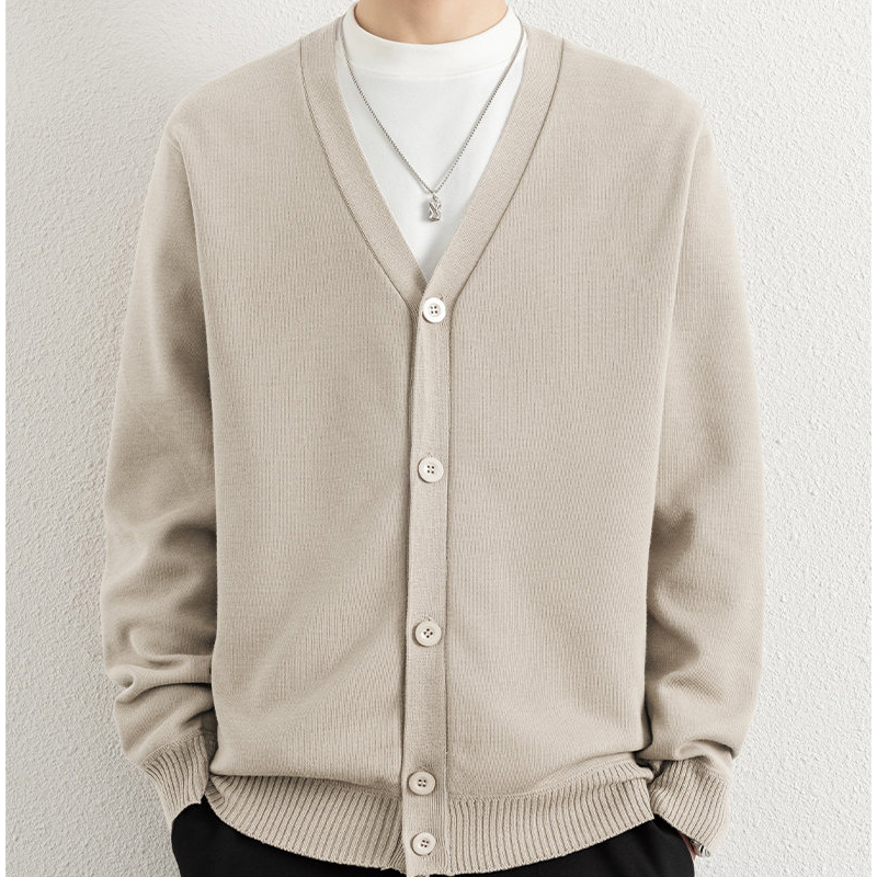 Men Button Sweaters Solid Colo - Wool Blend Coat ulasan dan harga
