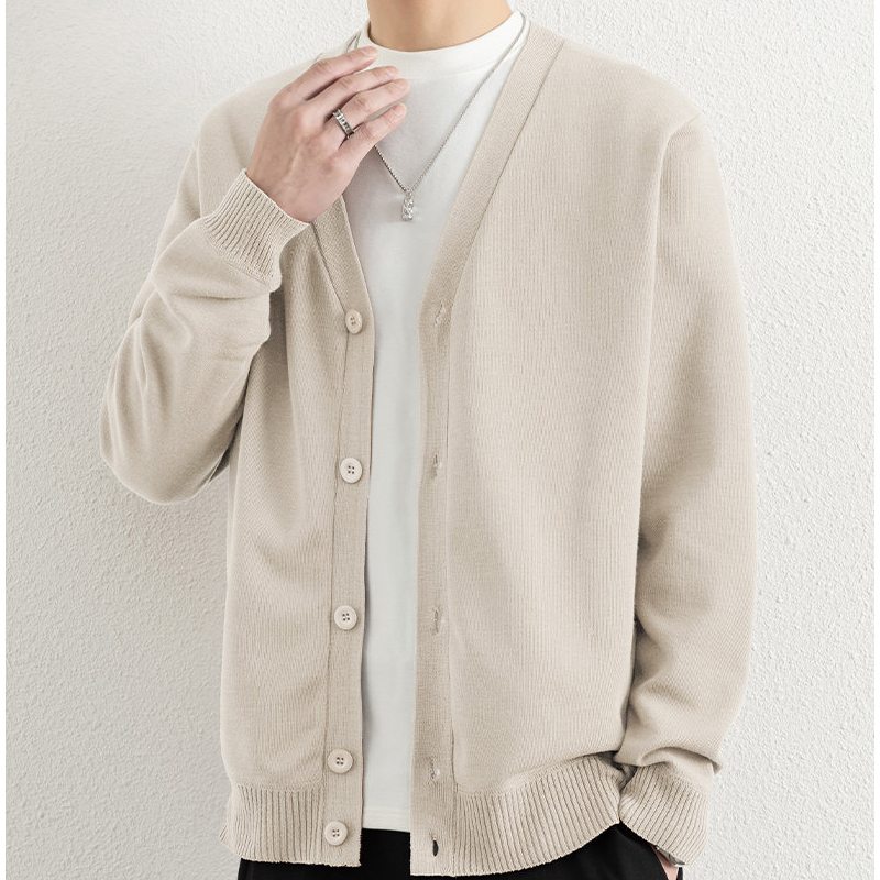 Men Button Sweaters Solid Colo - Wool Blend Coat ulasan dan harga