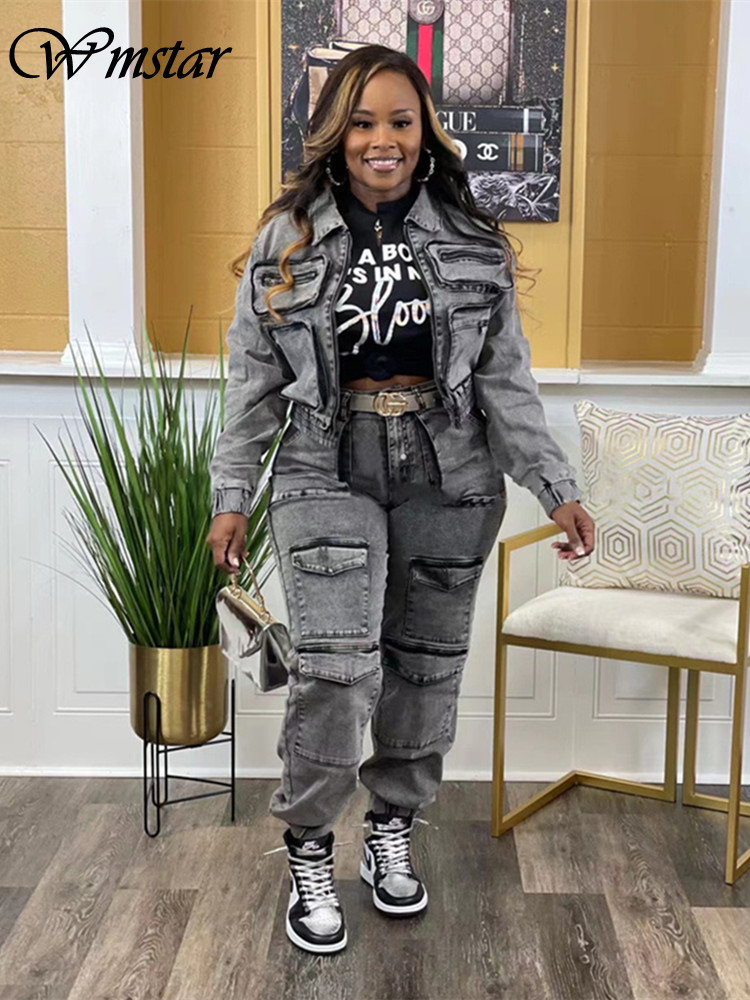 Wmstar Denim Two Piece Set Wom - Winter Clothing Sales ulasan dan harga