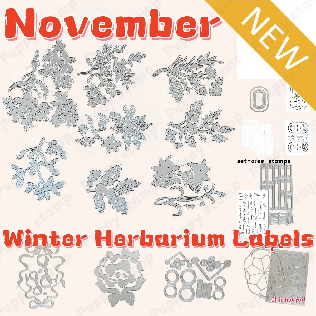 Winter Herbarium Labels Metal  - Winter Clothing Label ulasan dan harga