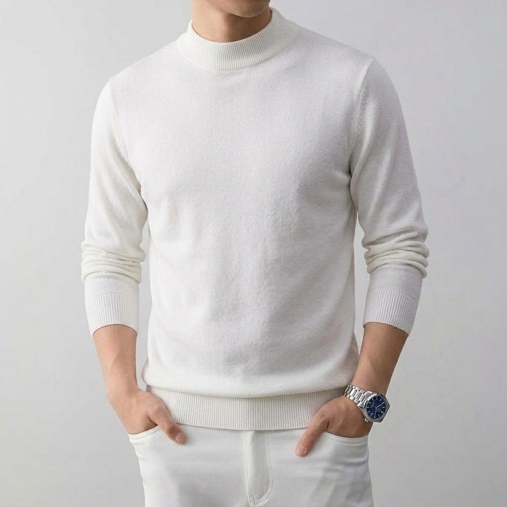 Men's Solid High Stretch Mock  - Wool Blend Coat ulasan dan harga