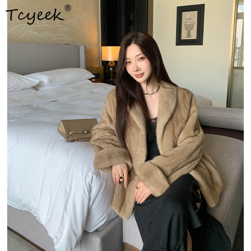 Tcyeek Natural Mink Fur Coat W - Winter Clothing Label ulasan dan harga