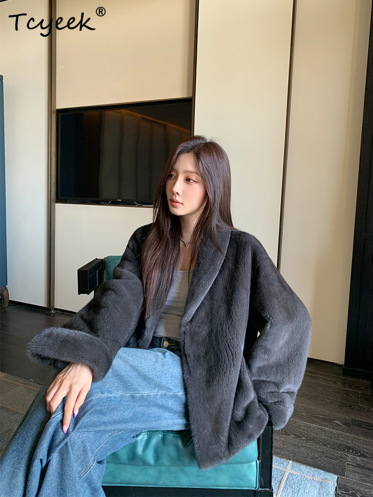 Tcyeek Natural Mink Fur Coat W - Winter Clothing Label ulasan dan harga