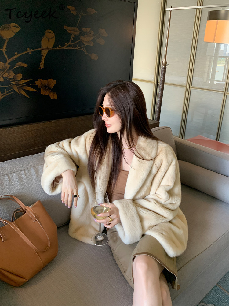 Tcyeek Natural Mink Fur Coat W - Winter Clothing Label ulasan dan harga