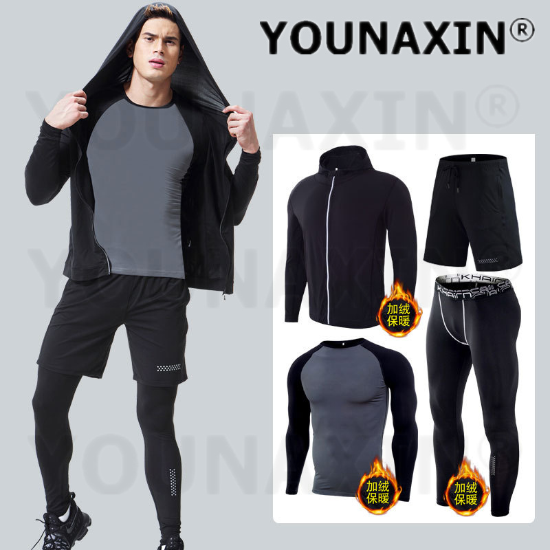 4-piece Men's Fitness Clothing - Winter Yoga Clothing ulasan dan harga