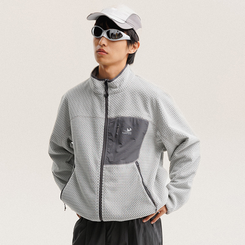 Autumn Winter Polar Fleece Wav - Wool Blend Coat ulasan dan harga