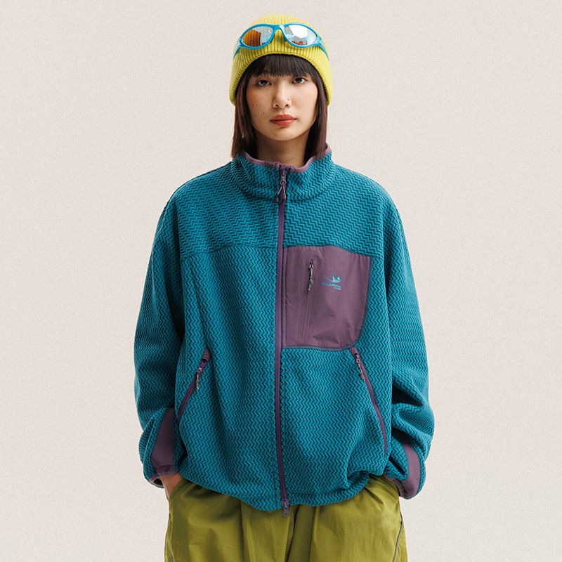 Autumn Winter Polar Fleece Wav - Wool Blend Coat ulasan dan harga