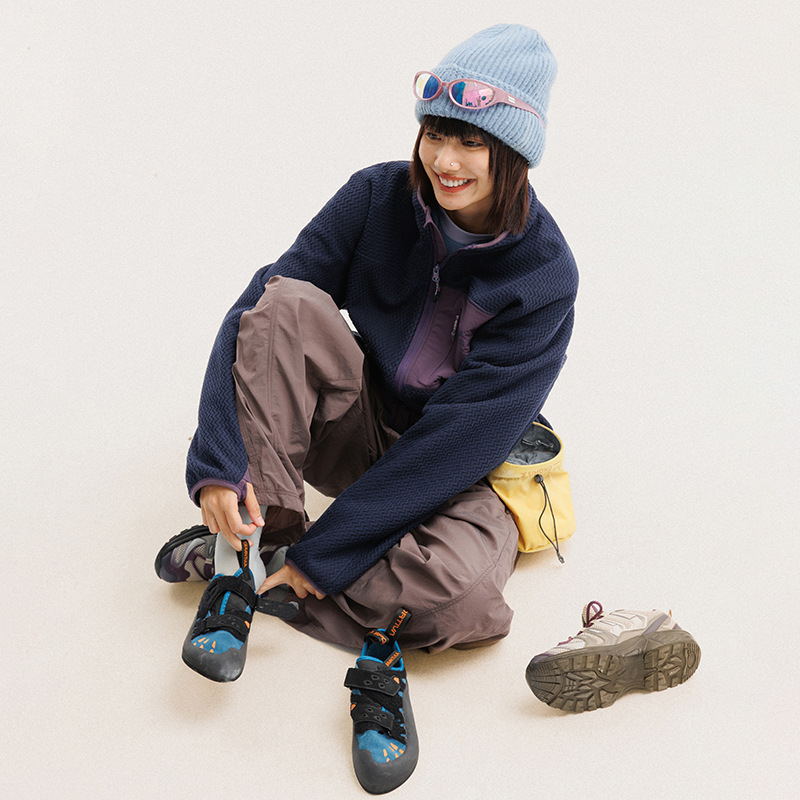 Autumn Winter Polar Fleece Wav - Wool Blend Coat ulasan dan harga