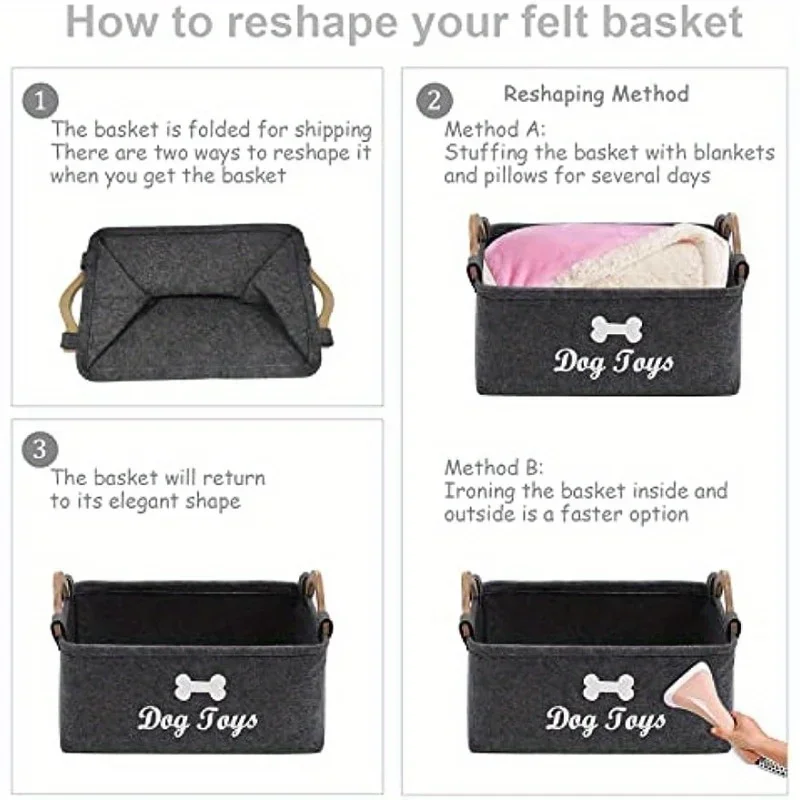 Felt pet toy box, dog toy box, - Winter Clothing Organizer ulasan dan harga