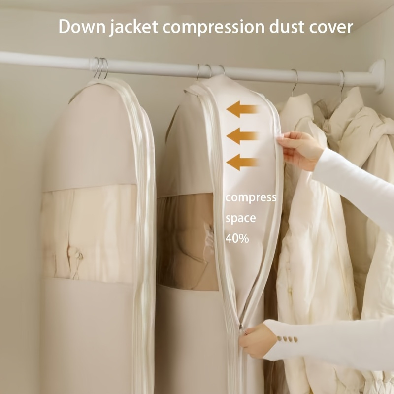 Beige Compression Hanging Bag, - Winter Clothing Organizer ulasan dan harga