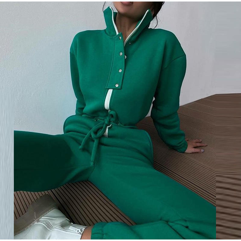 Casual Stand Collar Jumpsuits  - Winter Clothing Sales ulasan dan harga
