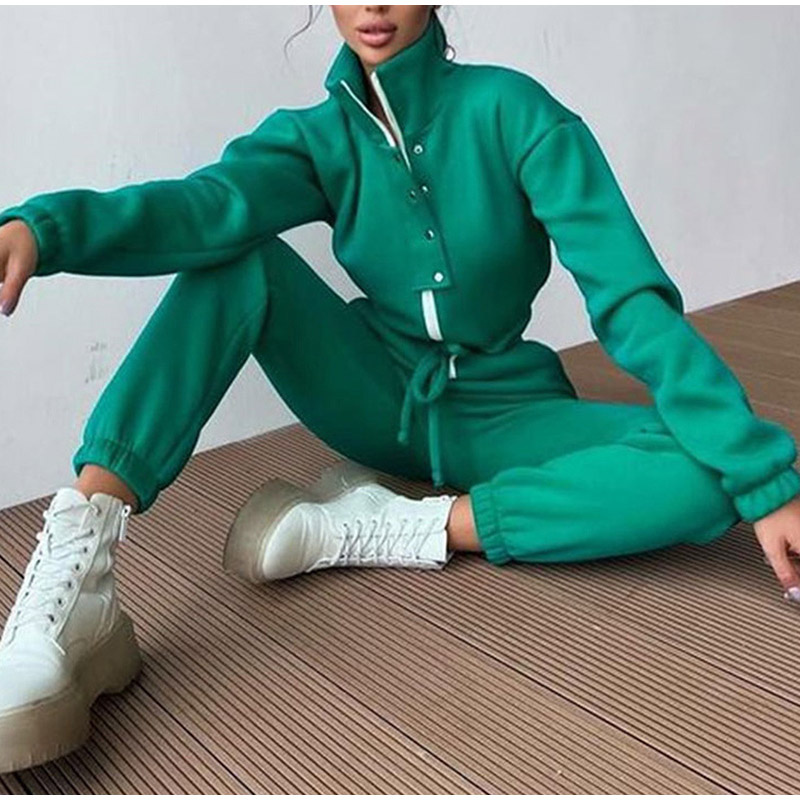 Casual Stand Collar Jumpsuits  - Winter Clothing Sales ulasan dan harga
