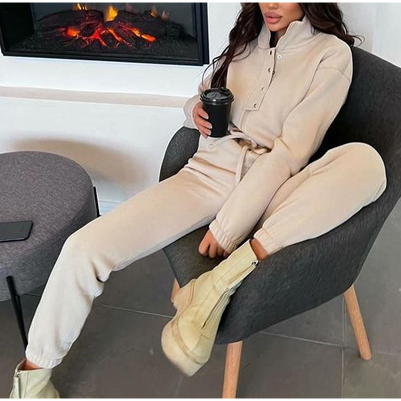 Casual Stand Collar Jumpsuits  - Winter Clothing Sales ulasan dan harga