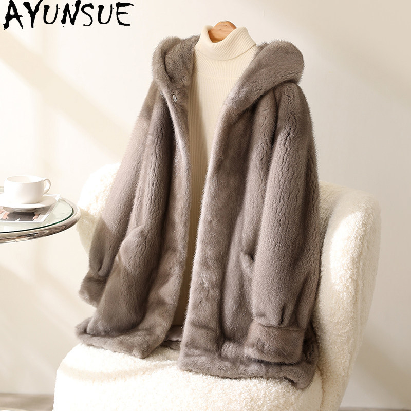 AYUSNUE Luxury Natural Mink Fu - Winter Clothing Label ulasan dan harga
