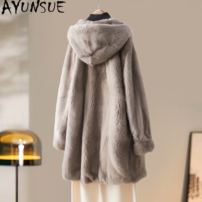 AYUSNUE Luxury Natural Mink Fu - Winter Clothing Label ulasan dan harga