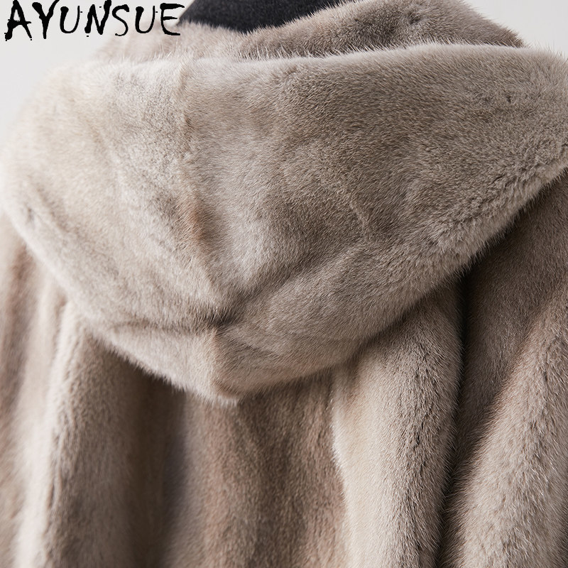 AYUSNUE Luxury Natural Mink Fu - Winter Clothing Label ulasan dan harga