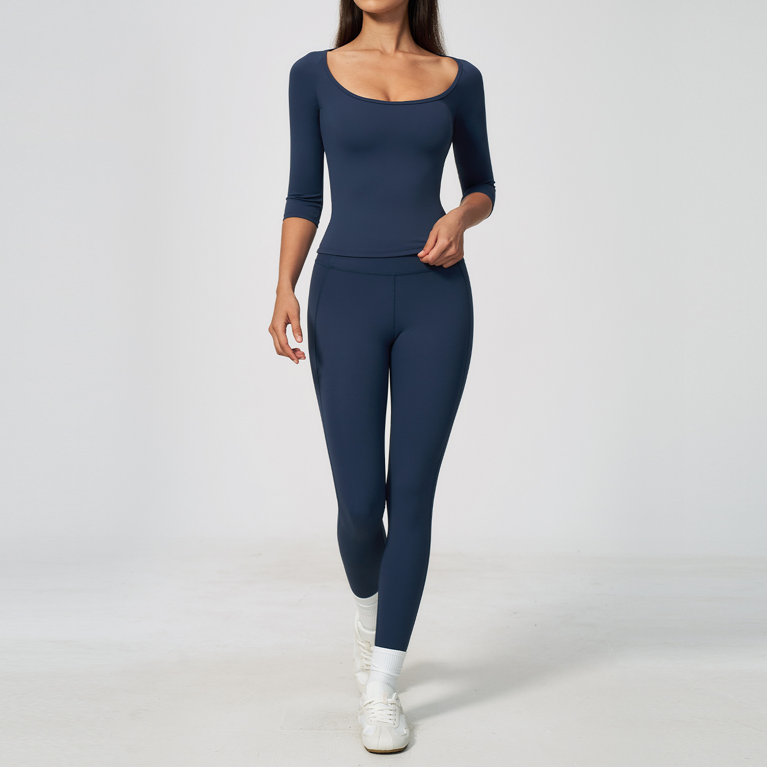 Women 2PCS Yoga Set 3/4 Sleeve - Winter Yoga Clothing ulasan dan harga
